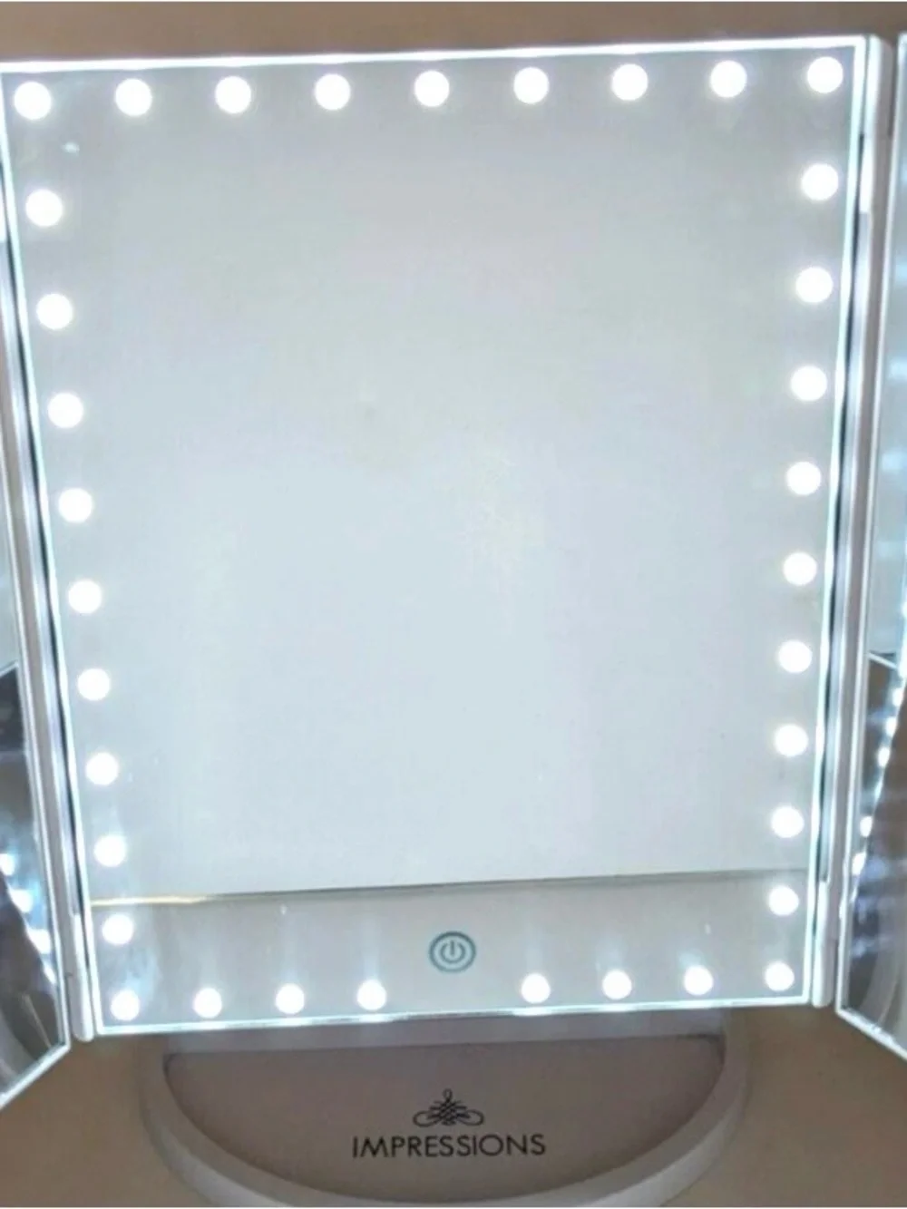 Impressions Tri Fold Make Up Mirror LED Touchscreen
